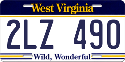 WV license plate 2LZ490