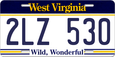 WV license plate 2LZ530