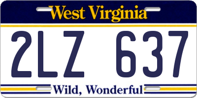 WV license plate 2LZ637