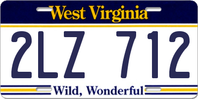 WV license plate 2LZ712