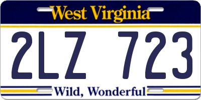WV license plate 2LZ723