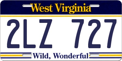 WV license plate 2LZ727