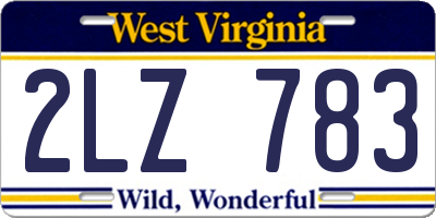 WV license plate 2LZ783