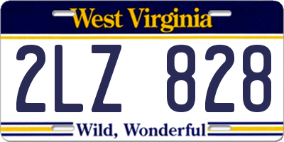 WV license plate 2LZ828