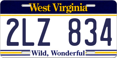 WV license plate 2LZ834