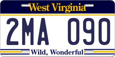 WV license plate 2MA090
