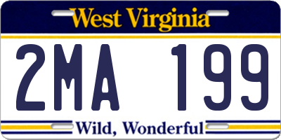 WV license plate 2MA199