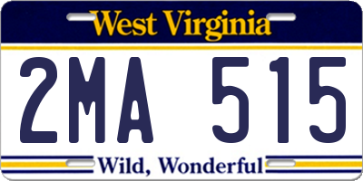 WV license plate 2MA515