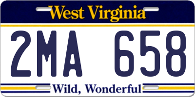 WV license plate 2MA658