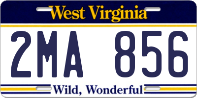 WV license plate 2MA856