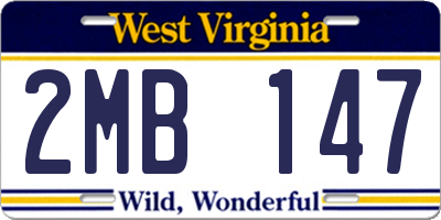 WV license plate 2MB147