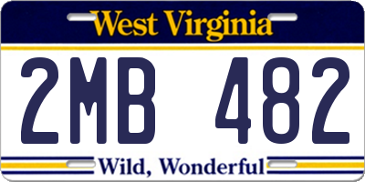 WV license plate 2MB482