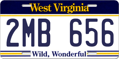 WV license plate 2MB656