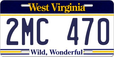 WV license plate 2MC470