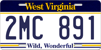 WV license plate 2MC891