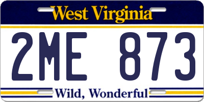 WV license plate 2ME873