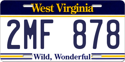 WV license plate 2MF878