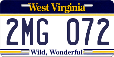WV license plate 2MG072