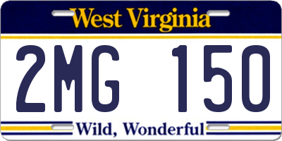 WV license plate 2MG150
