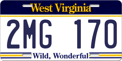WV license plate 2MG170