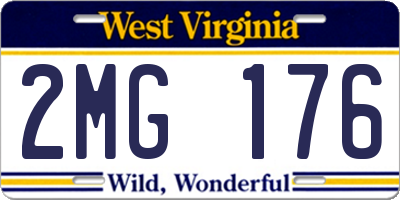 WV license plate 2MG176