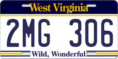 WV license plate 2MG306