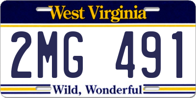 WV license plate 2MG491