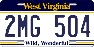 WV license plate 2MG504