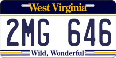 WV license plate 2MG646