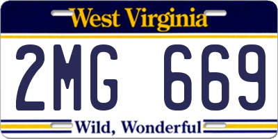 WV license plate 2MG669