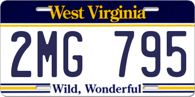 WV license plate 2MG795