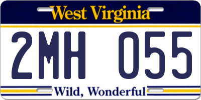 WV license plate 2MH055