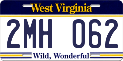 WV license plate 2MH062
