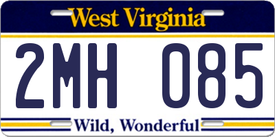 WV license plate 2MH085