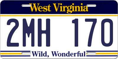 WV license plate 2MH170