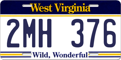 WV license plate 2MH376