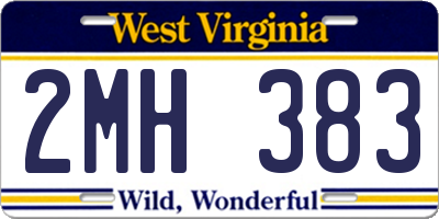 WV license plate 2MH383