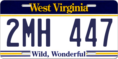 WV license plate 2MH447