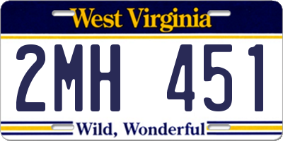WV license plate 2MH451