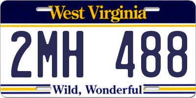 WV license plate 2MH488
