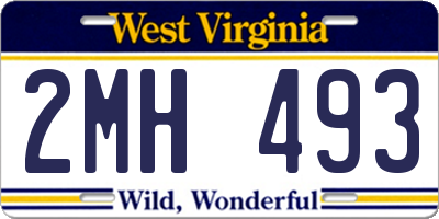 WV license plate 2MH493