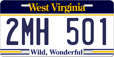 WV license plate 2MH501