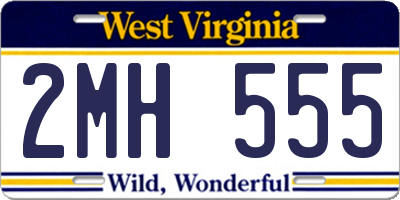 WV license plate 2MH555