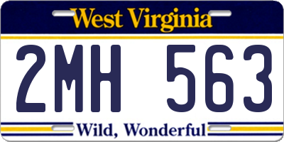 WV license plate 2MH563