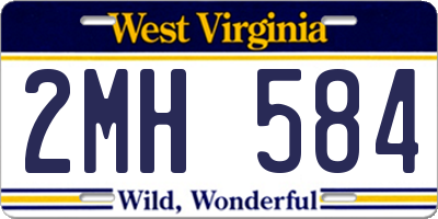 WV license plate 2MH584