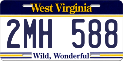 WV license plate 2MH588