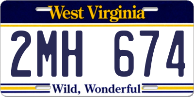 WV license plate 2MH674