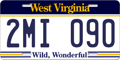WV license plate 2MI090