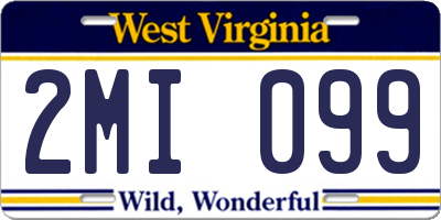 WV license plate 2MI099