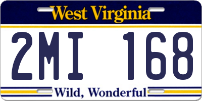 WV license plate 2MI168
